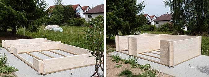 Gartenhaus-Aufbau