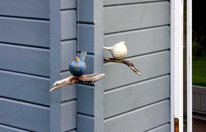 Vögelchen am Gartenhaus