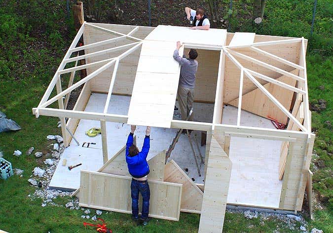 Gartenhaus als Schutzhütte - Aufbau