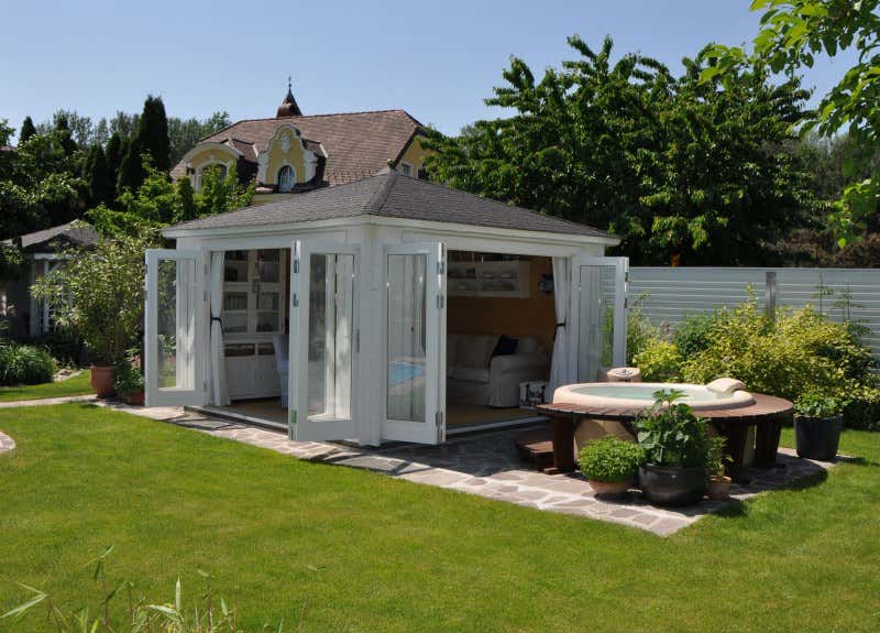 Gartenhaus Sunshine mit zwei Falttüren
