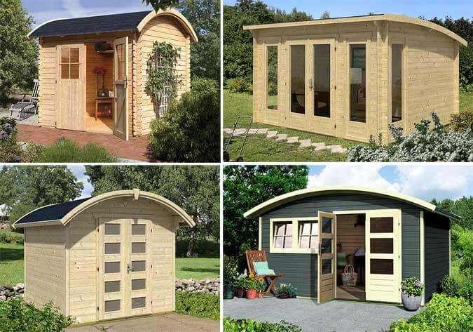 Gartenhaus mit Tonnendach / Runddach - Beispiele