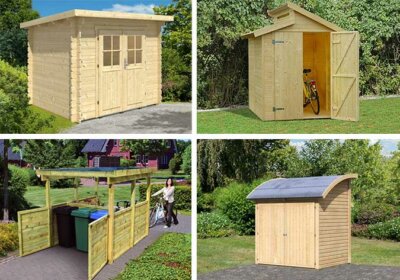 Gartenhäuser, Gerätehäuser, Unterstand fürs Fahrrad