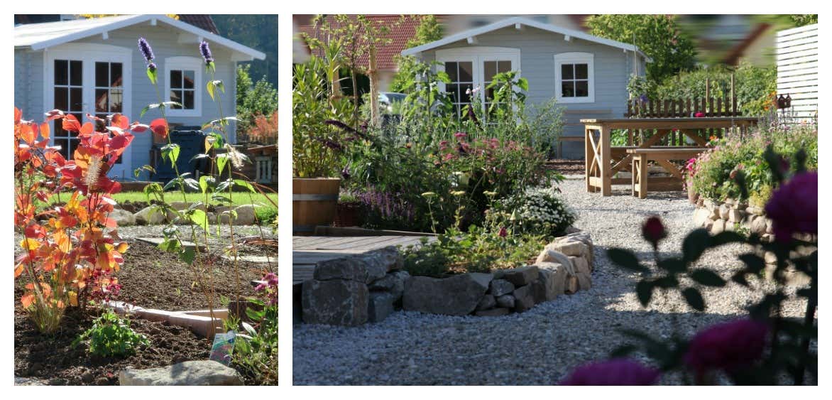 Gartenhaus Karibu in Doris' liebevoll angelegten Garten
