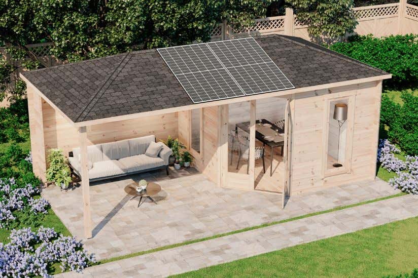 Gartenhaus Liwa mit Solaranlage