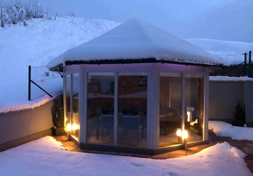 Pavillon Rügen im Schnee