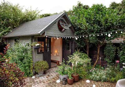 Das fertig dekorierte Garten- und Freizeithaus Bunkie