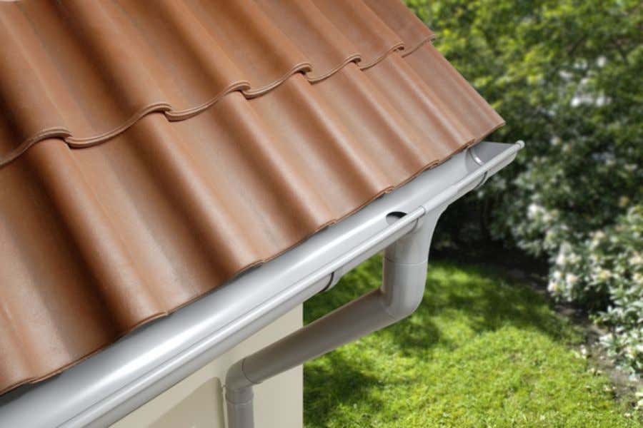 Dachrinnenset RG 75 grau - für 2 Dachseiten bis je 4 m