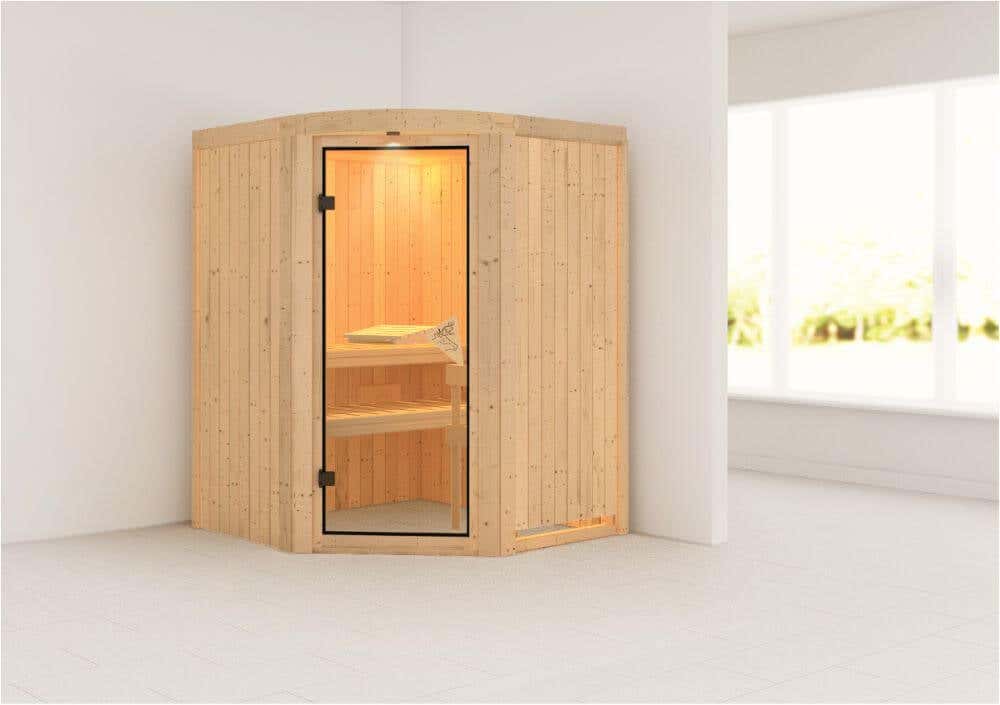 Karibu Sauna Innenkabine Asmada Saunaofen:4,5 KW Saunaofen, ext. Steuerung