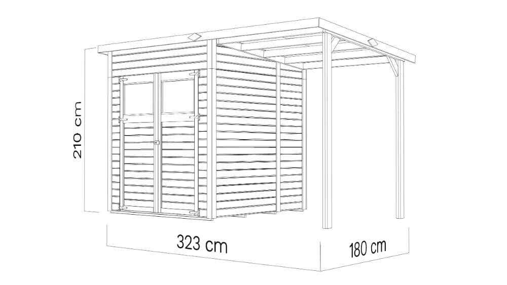 Gerätehaus Gartenhaus Mollie aus Holz mit Boden und Schleppdach Schuppen Lager