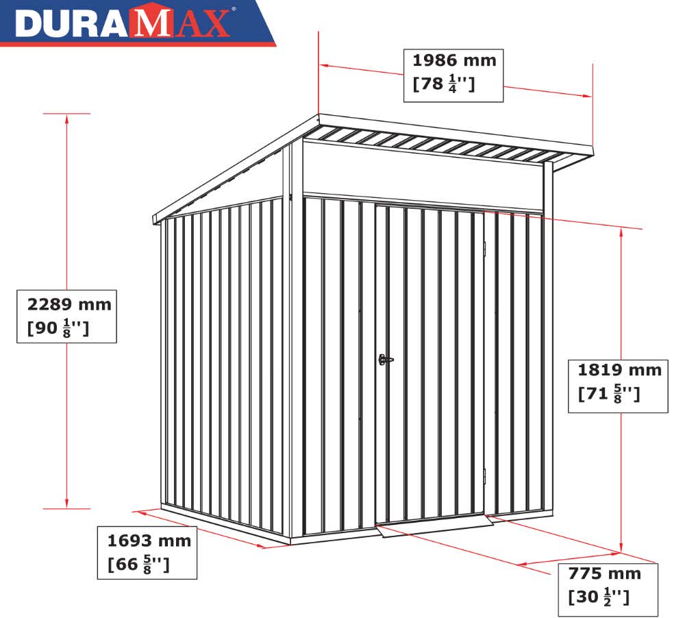 DURAMAX 2x2m Metall-Gerätehaus